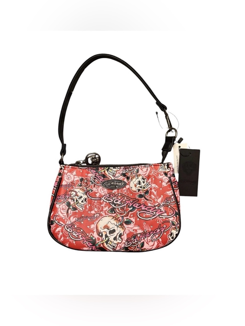 Ed Hardy Red Skull Print Mini Shoulder Bag